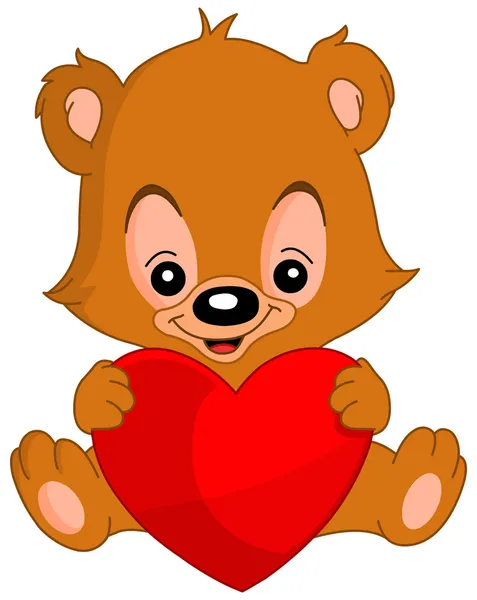 Valentine teddy bear — Stockvector