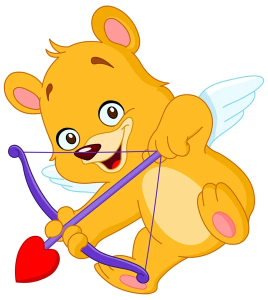 Cupid teddy bear — Stock Vector