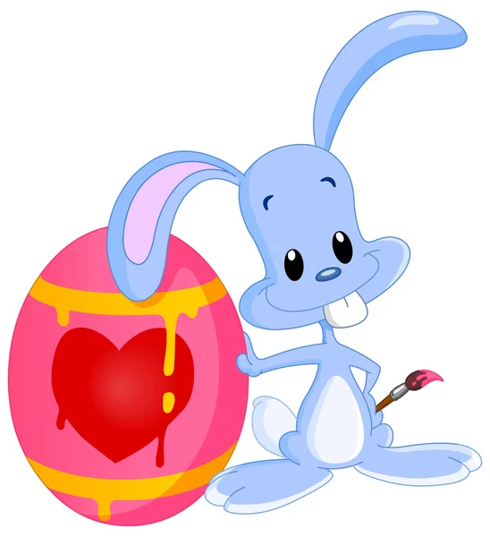 绘复活节彩蛋的兔子 — 图库矢量图片