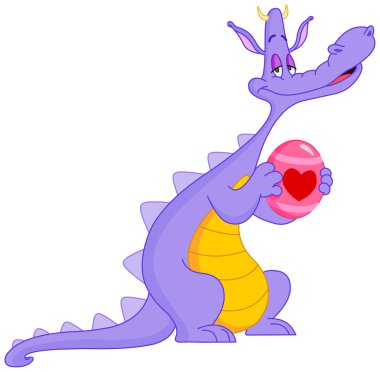 In love dragon Easter clipart