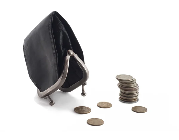 Purse and coins — Stock Photo, Image