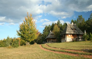 Old village in Serbia clipart