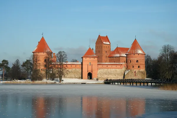 Trakai castle in winter season — Stock Photo, Image