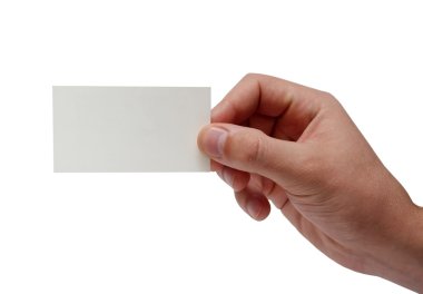 Man's hand with card clipart