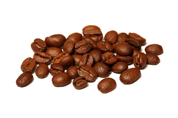 Isolated macro shot of coffee beans — Stock Photo, Image