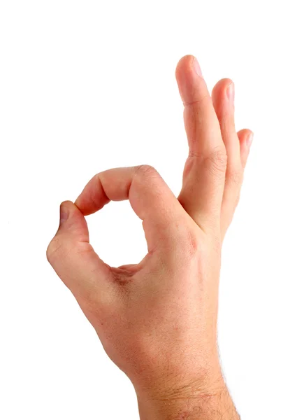 Znak ręką ok — Zdjęcie stockowe