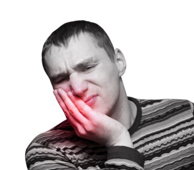 Young man having teeth pain clipart