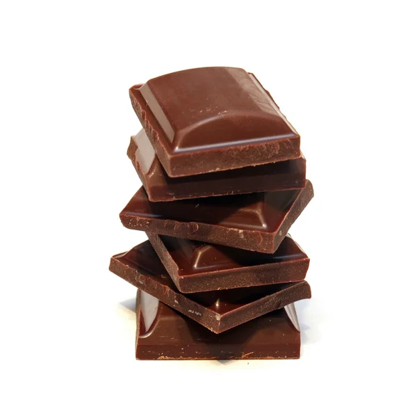 チョコレートの部分のスタック — ストック写真