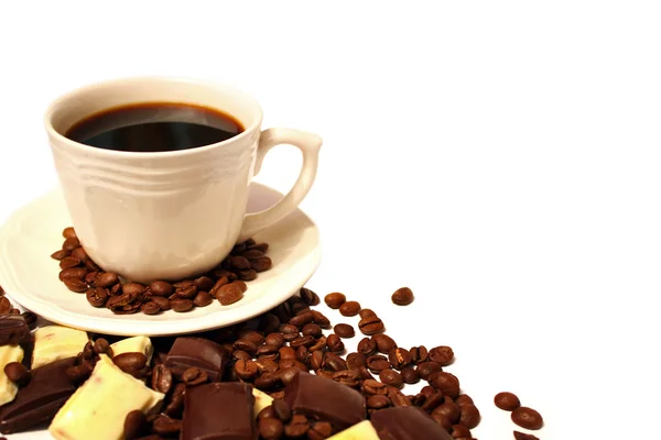 Filiżankę kawy i czekolady — Zdjęcie stockowe