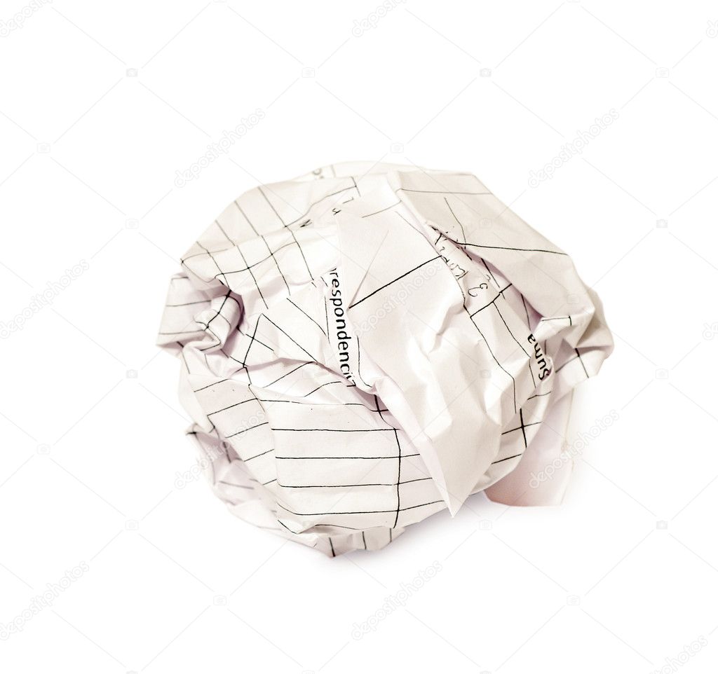 Close up of ball of paper