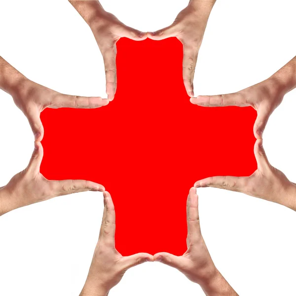 Kors skylt tillverkad av man hand — Stockfoto