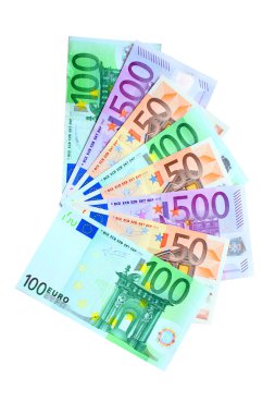 Euro banknotes clipart