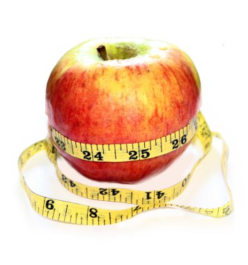 ölçü bandı ile elma
