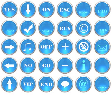 Set of glossy web buttons clipart