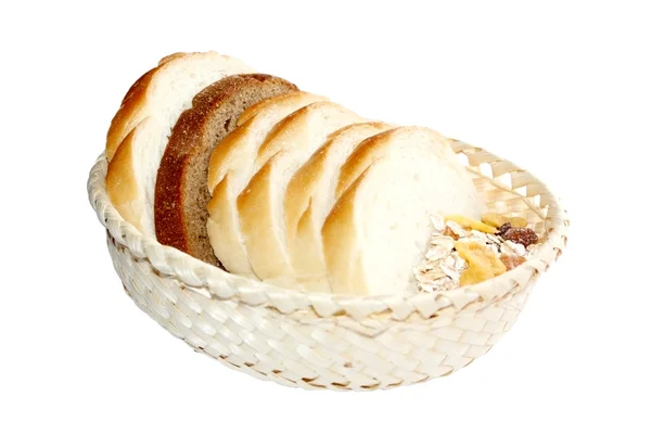Brød i kurv - Stock-foto