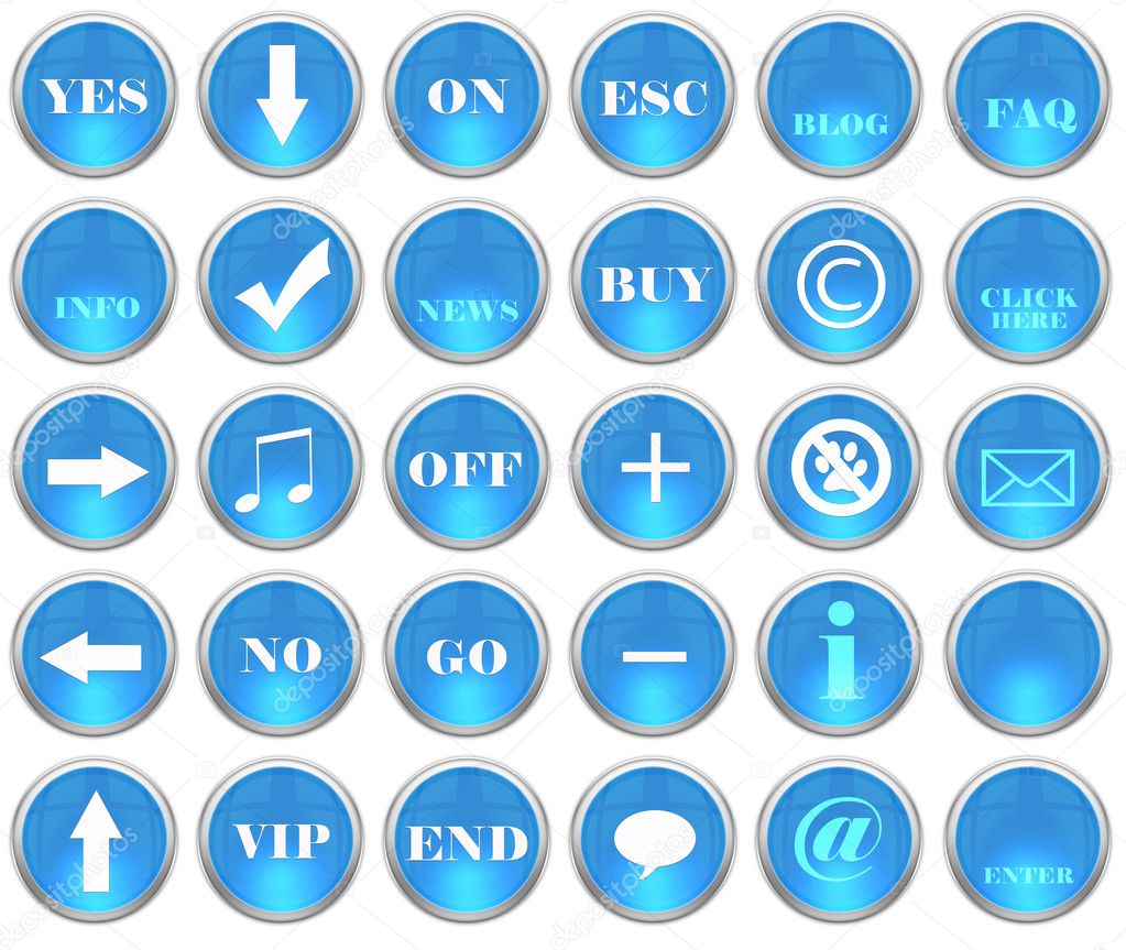 Set of glossy web buttons