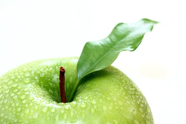 Świeże zielone Jabłuszko z bliska — Zdjęcie stockowe