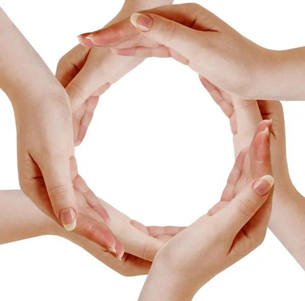 Circle made of human hands — Stock Photo, Image