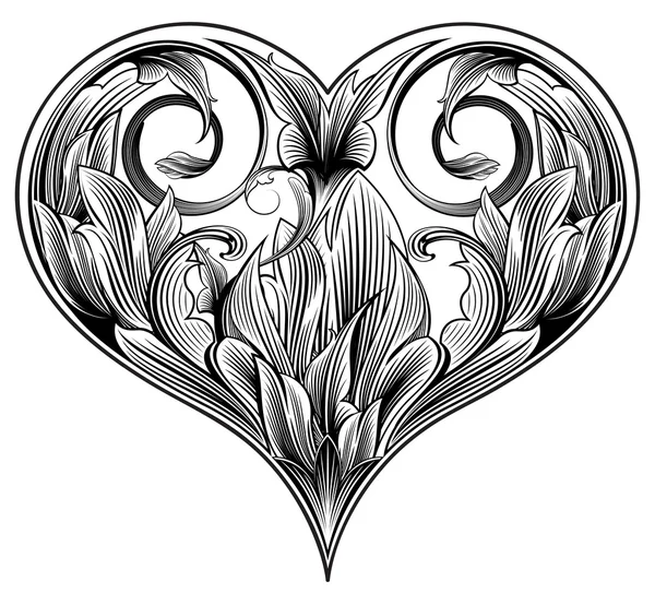 Coração ornamental — Vetor de Stock