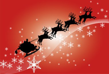Santa in his sleigh clipart