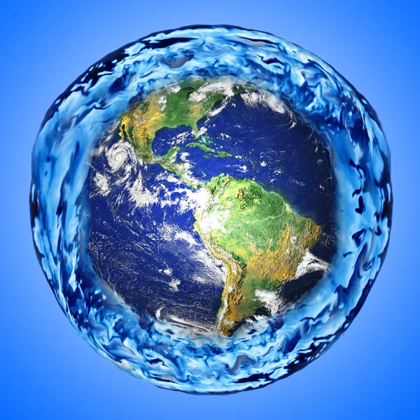 Water rond de aarde — Stockfoto