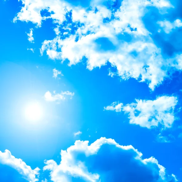 Sun over blue sky — Stock Photo, Image