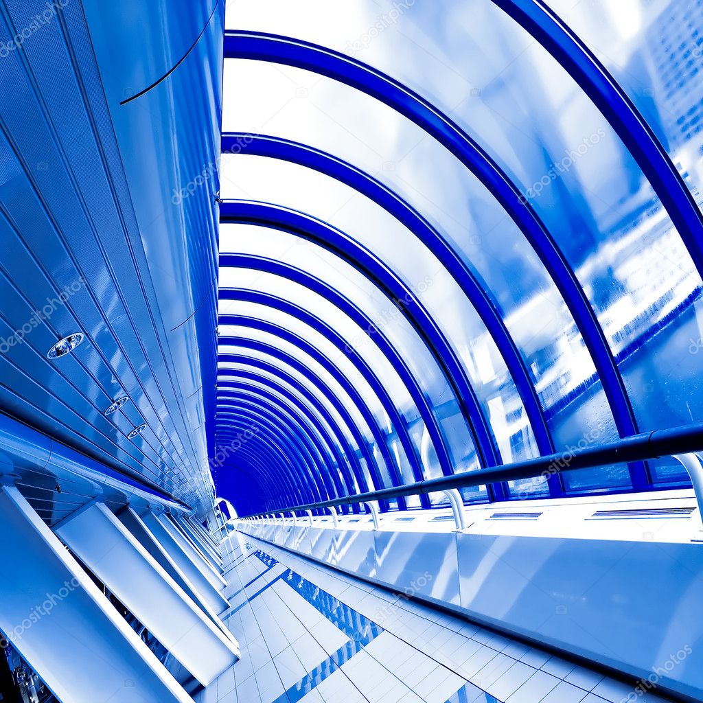 Blue futuristic corridor