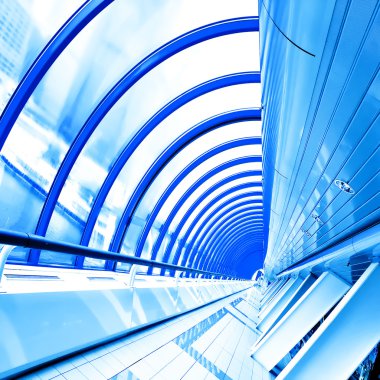 Blue futuristic corridor