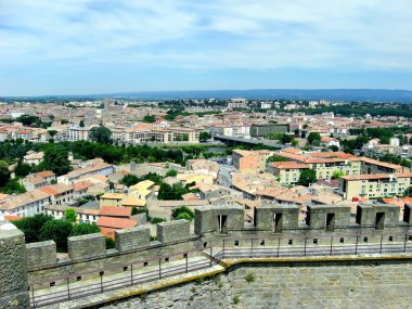 View from Carcassonne castle, France clipart