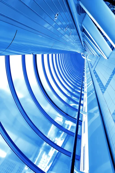 Blue futuristic corridor — Stock Photo, Image