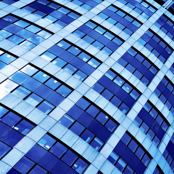 Modré abstraktní plodin moderní kancelář — Stock fotografie