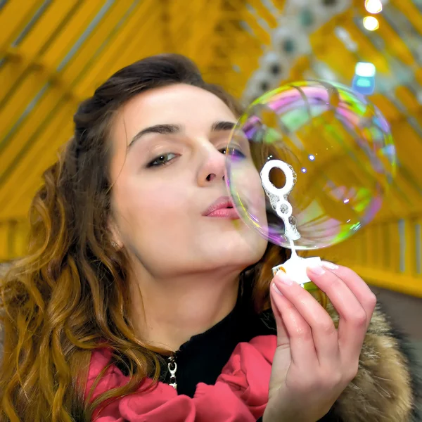 Portrait of the beautiful blowing — Stock Photo, Image