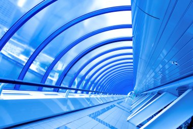 Blue futuristic corridor