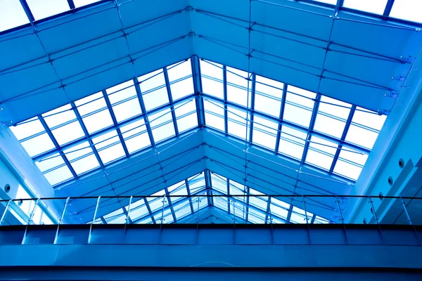 stock image Abstract blue geometric ceiling