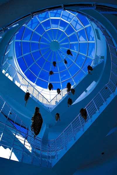 Blue abstract ceiling in office — Stock Photo, Image