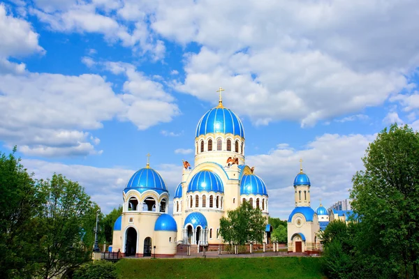 Blue abstract church in Moscow — Stock Photo, Image