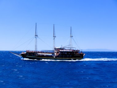 Cruise ship in Greece clipart