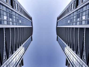 Symmetric business skyscrapers clipart