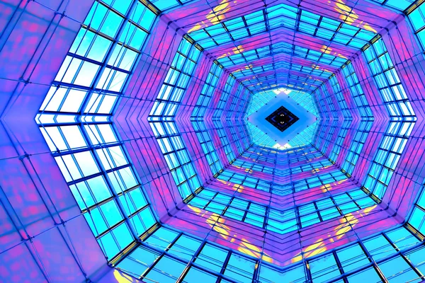 Violet illuminated ceiling indoor — Stock Photo, Image