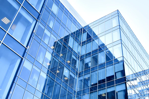 Blue modern business buildings — Stock Photo, Image