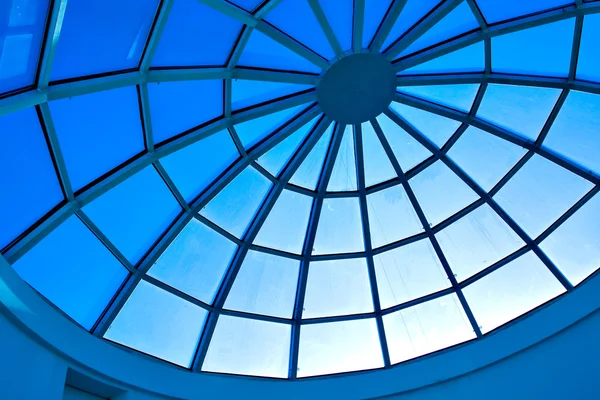 Modrý skleněný strop — Stock fotografie