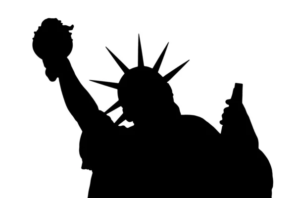 Estatua de la Libertad silueta — Foto de Stock