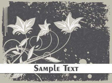 Grungy floral illustration clipart