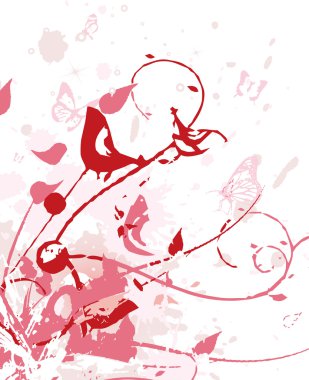 Teture floral wirh birds illustration clipart