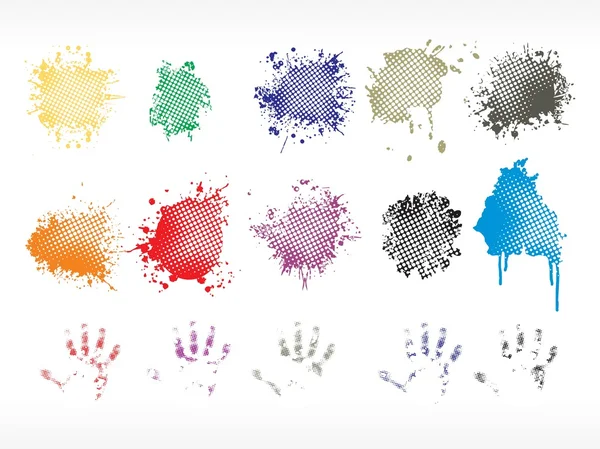 Tache grunge coloré, impression à la main — Image vectorielle