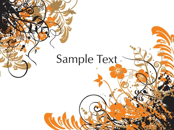 Grungy floral pattern with sample text — Stock Vector