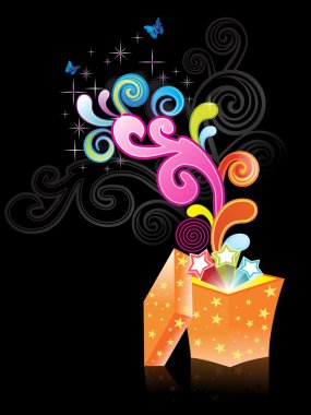 Colorful artwork with black background clipart