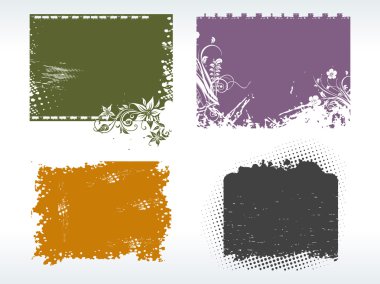 Illustration of colorful grungy frames clipart