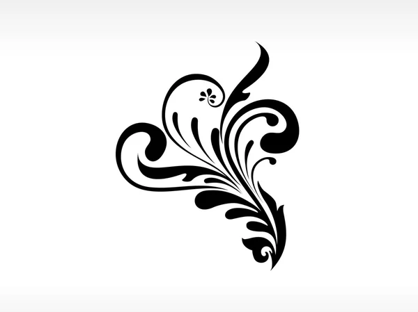 Vektor svart blommig tatuering — Stock vektor