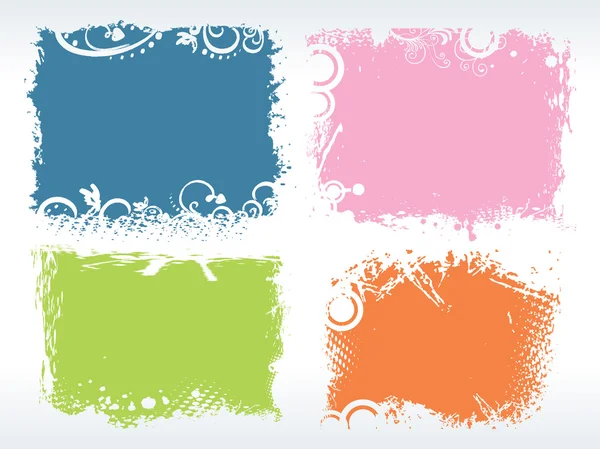Illustration de cadres grungy colorés — Image vectorielle